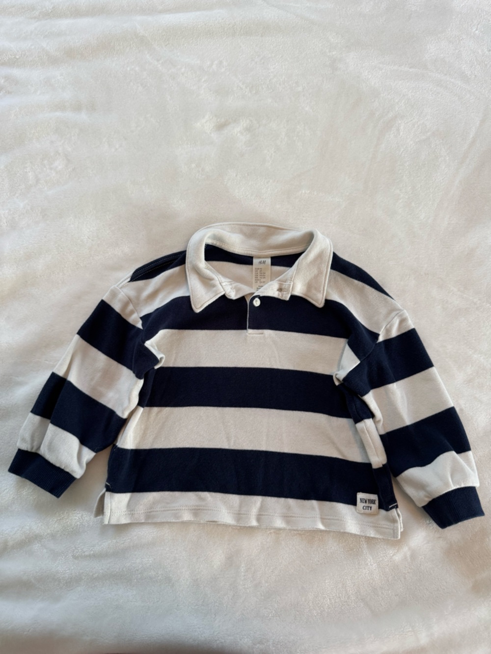 H&M 2T / rugby stripe / polo style shirt